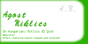 agost miklics business card